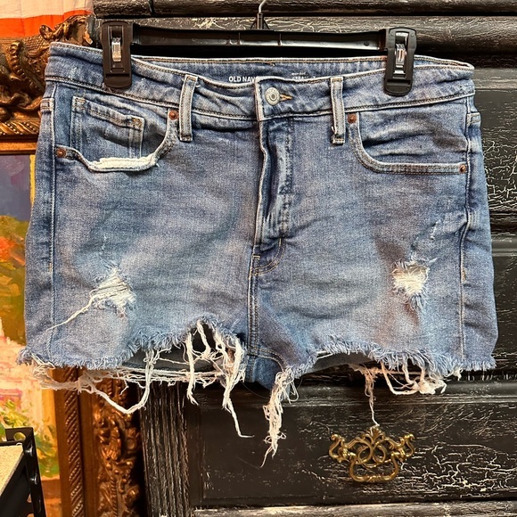Old Navy Pants - Old Navy O.G. Straight Hi-Rise Distressed Denim Shorts